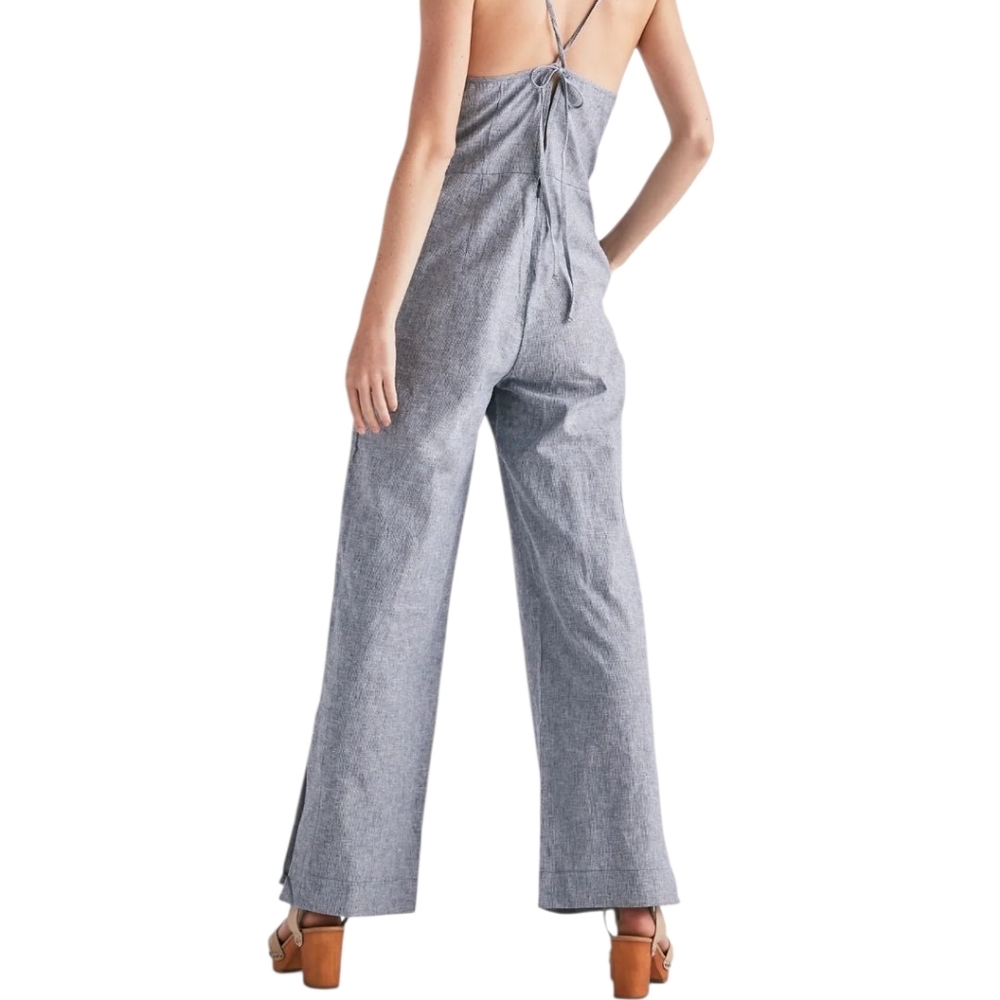Lucky Brand Easy Stripe Jumpsuit Blue - Picture 2 of 6